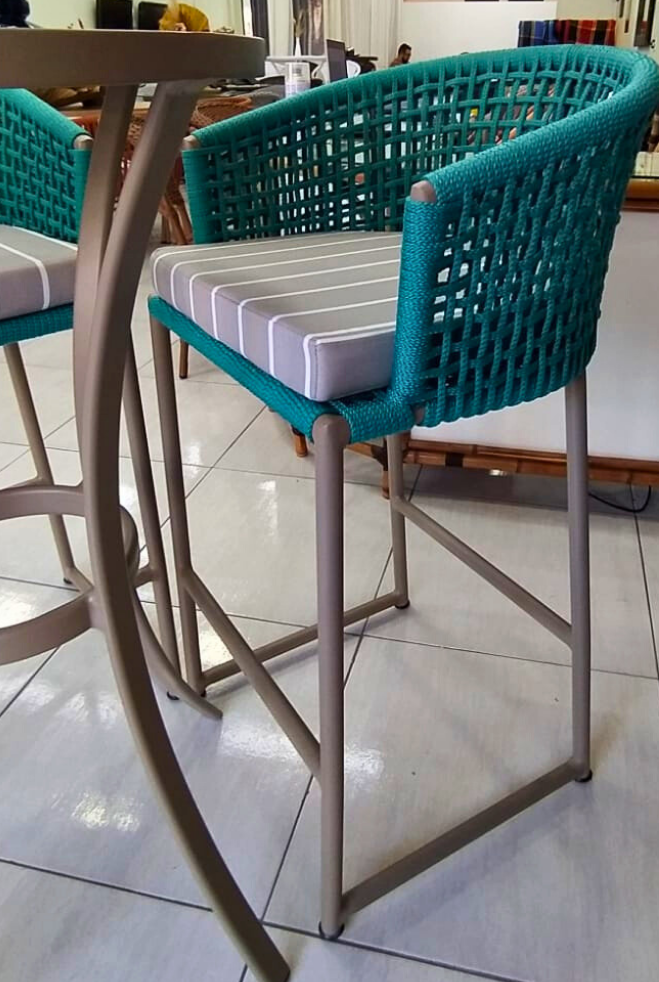 Conjunto Bistrô Corda Náutica com 2 Banquetas Soft