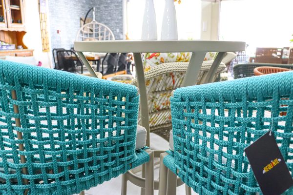 Conjunto Bistrô Corda Náutica com 2 Banquetas Soft