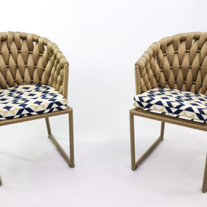 Cadeira em trico náutico - areia