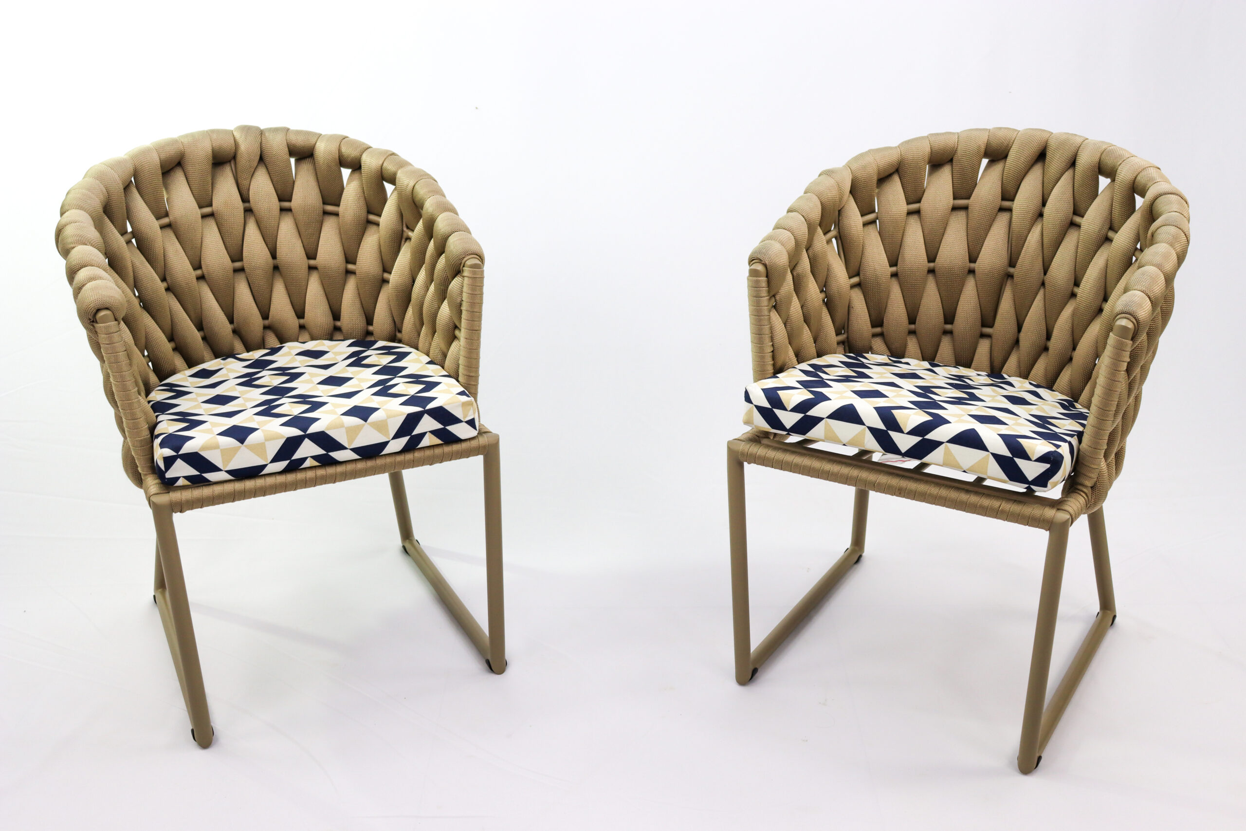 Cadeira em trico náutico - areia