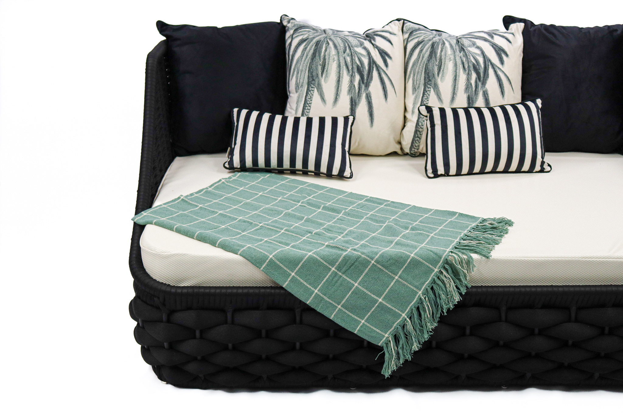 Manta para sofá, verde água.