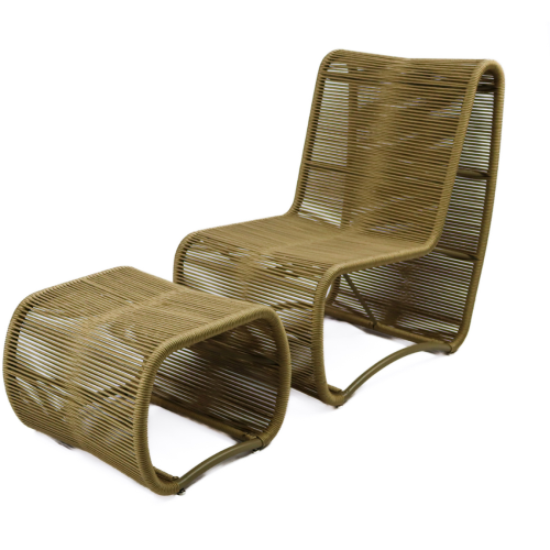 Poltrona bragança - bege em corda náutica